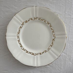 one (1) OLD ROYAL BONE CHINA plate, England, White with Gold GILT Trim. 3 Avail